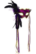 Masque vénitien violet argent et noir