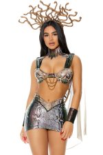 Costume Méduse serpenté métallique 4 pièces