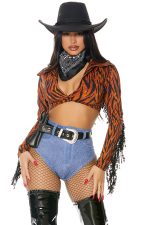 Costume cowgirl grande taille western imprimé