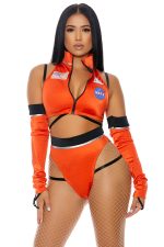 Costume astronaute orange trois pièces