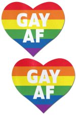 Gay AF cache-tétons cœur arc-en-ciel