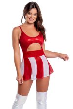 Jupe patineuse en tulle candy cane rouge et blanc