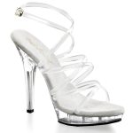 Sandales transparentes à bride de cheville et talons hauts 13 cm
