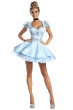 Déguisement princesse chausson perdu en brocart bleu