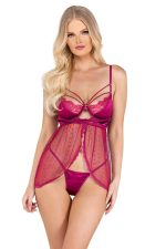 Babydoll satin et dentelle couleurs précieuses