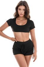 Ensemble crop top stretch et short