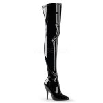 Bottes cuissardes noires extensibles à talon 5 pouces