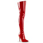 Bottes cuissardes rouges talon 13 cm stretch