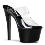 Mules plateforme noires talons 18 cm
