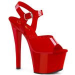 Escarpins plateformes rouge à bride cheville 18 cm pour pole dance