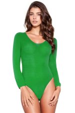 Body opaque vert manches longues