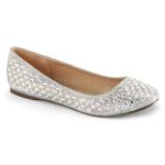 Ballerines pailletées argent à strass