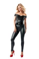 Dark sandy costume catsuit noir pailleté
