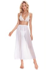 Ensemble lingerie blanc tulle et fleurs